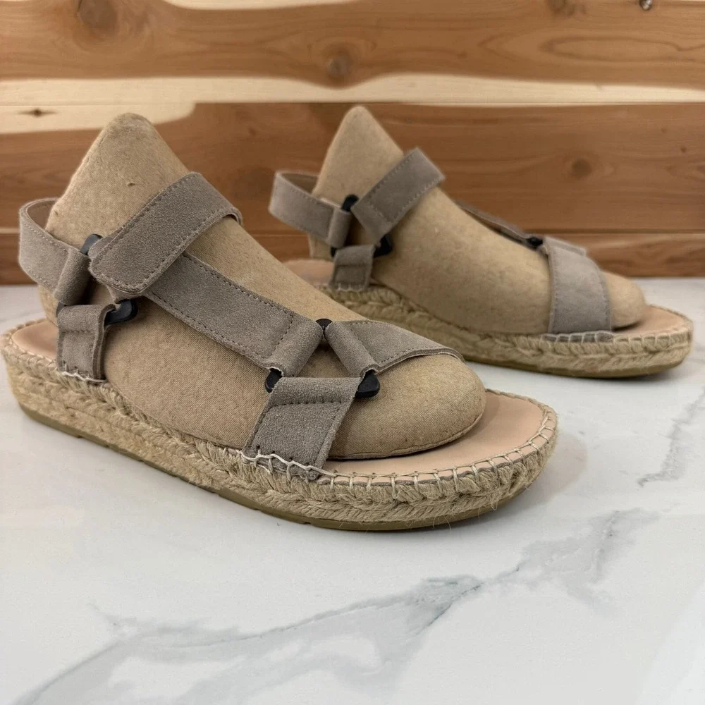 Manebi Suede Espadrille Hiking Sandals Hampton Dark Taupe  EUR 39/ US 8.5 Summer